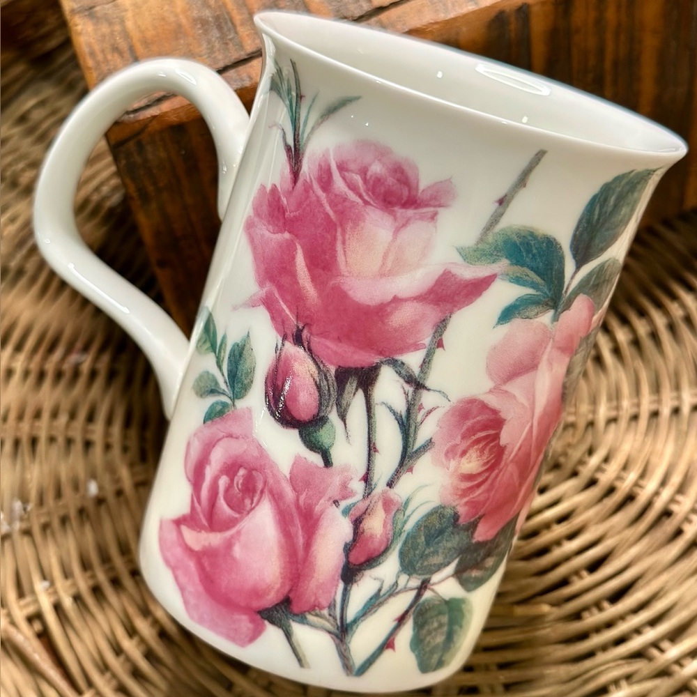 Roy Kirkham Fine Bone China Mugs Rose du Temps Redoute Rose and English Rose - Picture 7 of 13
